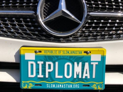 Diplomatic License Plate And Registration The Republic Of Slowjamastan